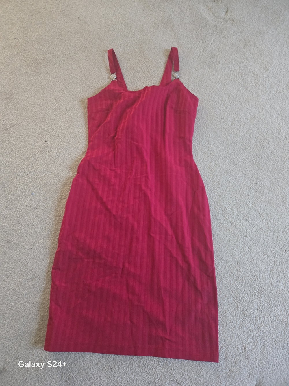 Versace Fuchsia Pink Striped Sheath Dress